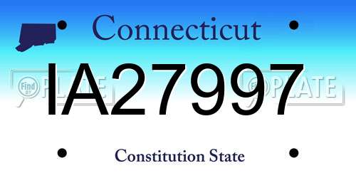 IA27997 Connecticut License Plate
