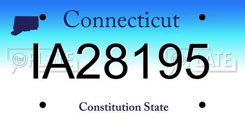 IA28195 Connecticut License Plate