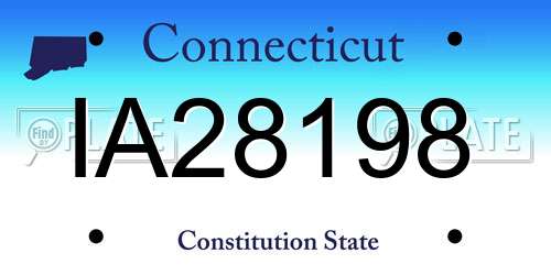 IA28198 Connecticut License Plate