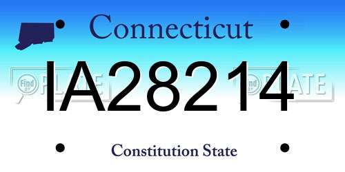 IA28214 Connecticut License Plate