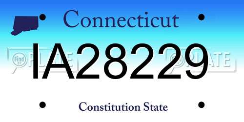 IA28229 Connecticut License Plate