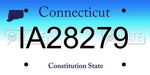 IA28279 Connecticut License Plate