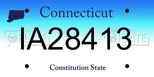IA28413 Connecticut License Plate