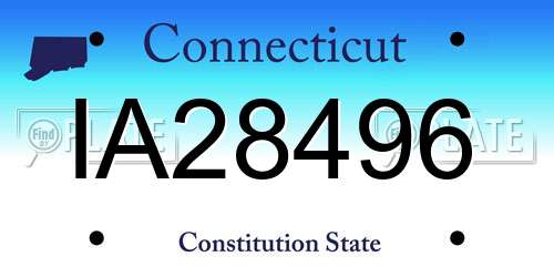 IA28496 Connecticut License Plate