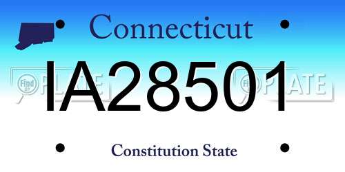 IA28501 Connecticut License Plate