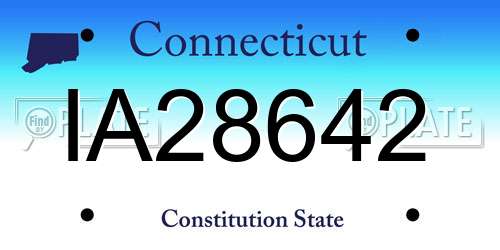 IA28642 Connecticut License Plate