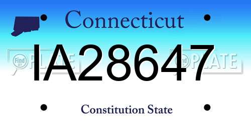 IA28647 Connecticut License Plate