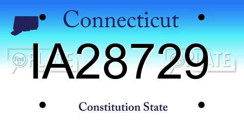 IA28729 Connecticut License Plate