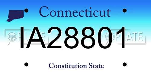 IA28801 Connecticut License Plate