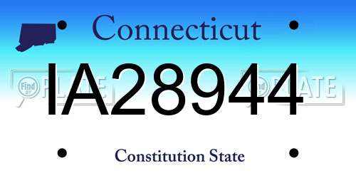 IA28944 Connecticut License Plate