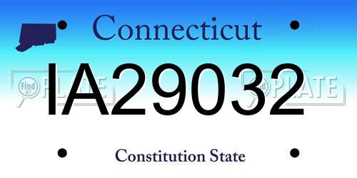 IA29032 Connecticut License Plate