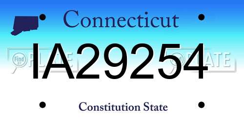 IA29254 Connecticut License Plate