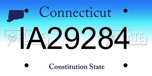 IA29284 Connecticut License Plate