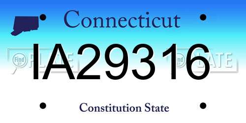 IA29316 Connecticut License Plate