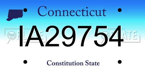 IA29754 Connecticut License Plate