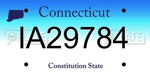 IA29784 Connecticut License Plate