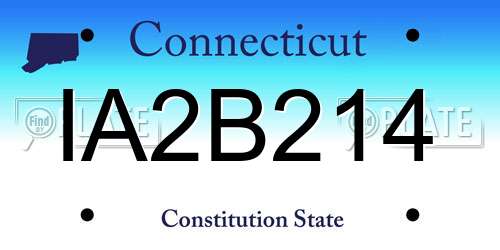 IA2B214 Connecticut License Plate