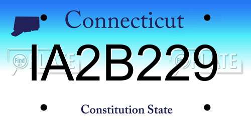 IA2B229 Connecticut License Plate