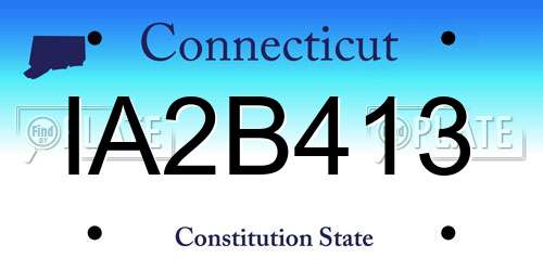 IA2B413 Connecticut License Plate