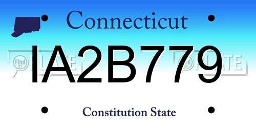 IA2B779 Connecticut License Plate