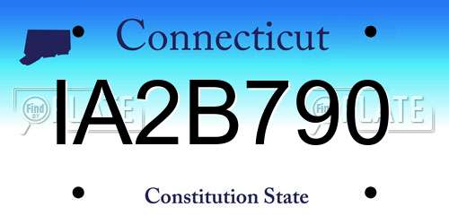 IA2B790 Connecticut License Plate