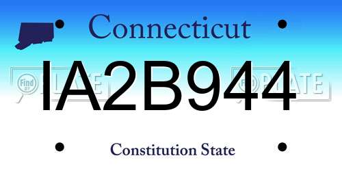 IA2B944 Connecticut License Plate