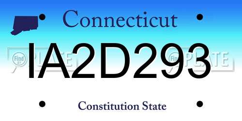 IA2D293 Connecticut License Plate