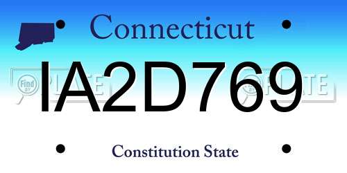 IA2D769 Connecticut License Plate