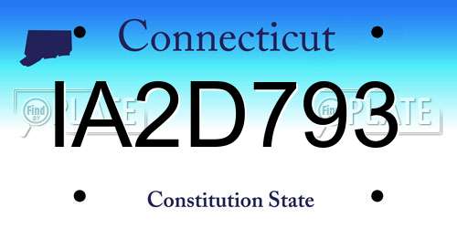 IA2D793 Connecticut License Plate