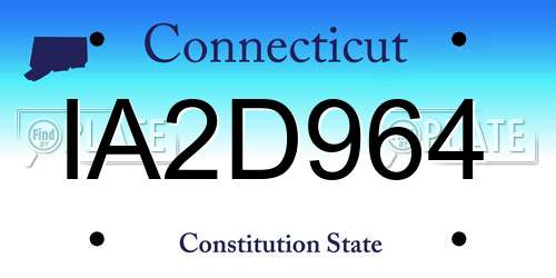 IA2D964 Connecticut License Plate