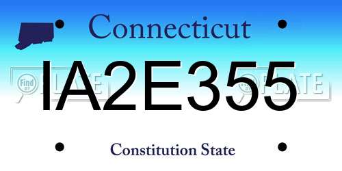 IA2E355 Connecticut License Plate
