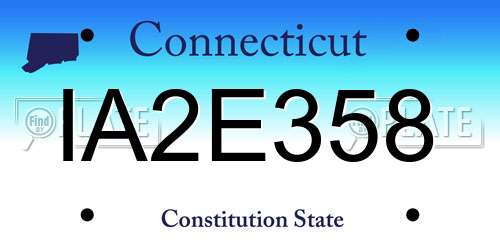 IA2E358 Connecticut License Plate