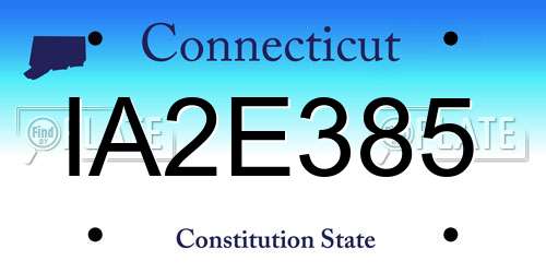 IA2E385 Connecticut License Plate