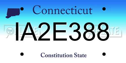 IA2E388 Connecticut License Plate