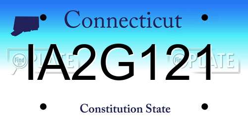 IA2G121 Connecticut License Plate