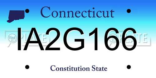 IA2G166 Connecticut License Plate