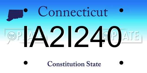 IA2I240 Connecticut License Plate