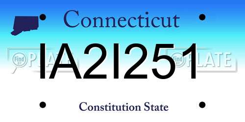 IA2I251 Connecticut License Plate