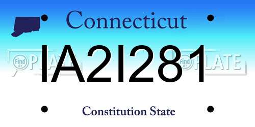 IA2I281 Connecticut License Plate