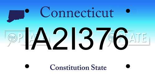 IA2I376 Connecticut License Plate