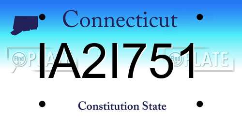 IA2I751 Connecticut License Plate