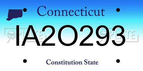 IA2O293 Connecticut License Plate
