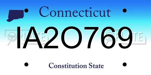 IA2O769 Connecticut License Plate
