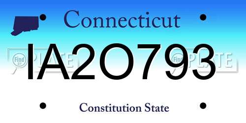 IA2O793 Connecticut License Plate