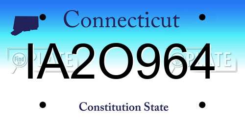 IA2O964 Connecticut License Plate