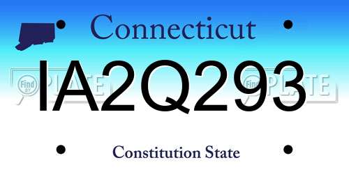 IA2Q293 Connecticut License Plate