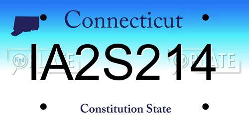 IA2S214 Connecticut License Plate