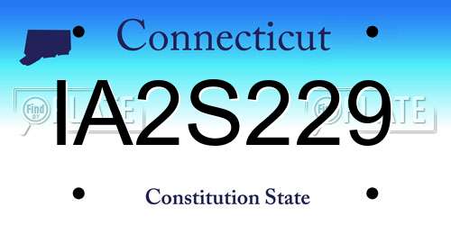 IA2S229 Connecticut License Plate