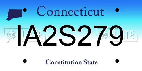 IA2S279 Connecticut License Plate
