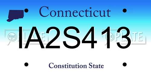 IA2S413 Connecticut License Plate